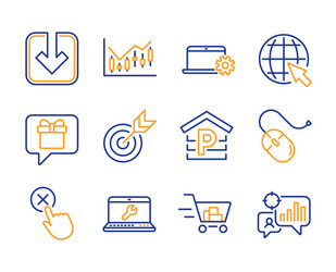 target notebook service and wish list icons set vector image