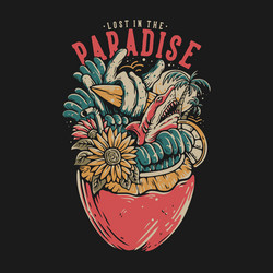 Tropical Paradise T-Shirt Vector Image