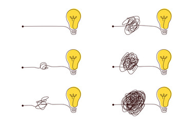 complex to simple way create idea - messy clew vector image