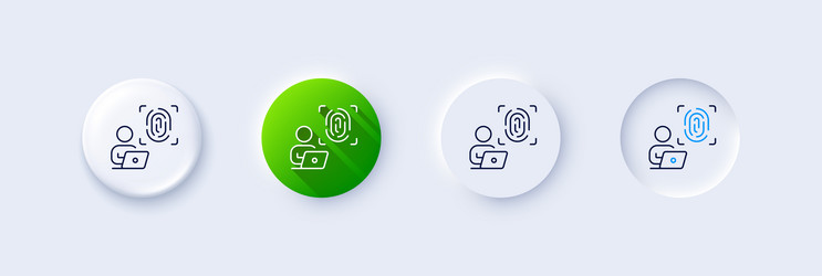 computer fingerprint line icon finger print scan vector image