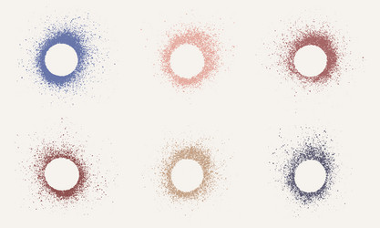 frame set in circle shape color ink splatter vector image