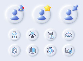 global business inspect and enterprise line icons vector