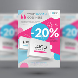 corporate flyer with paper bags vector