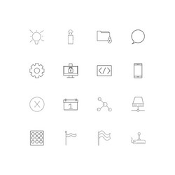 Internet technologies simple linear icons set vector