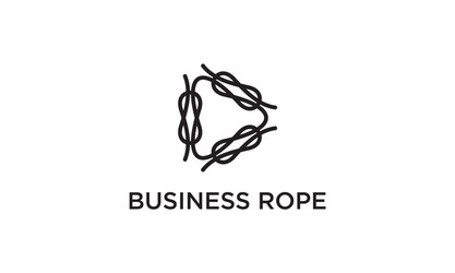 Black creative rope play logo Royalty Free Vector Image