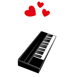 love with music logo piano symbol Vector Image