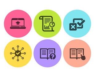 website education survey check and checkbox icons vector