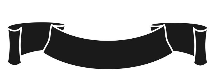 Decorative ribbon scroll black empty banner Vector Image