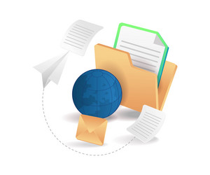send data e-mail letters through the world vector image
