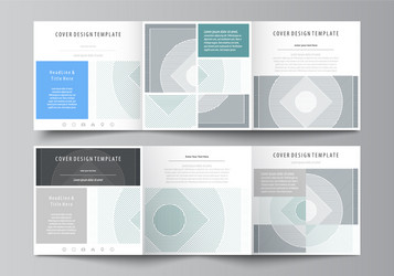 Set of business templates for tri fold square vector