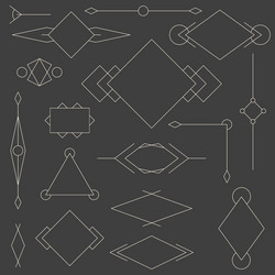 Set of linear graphic stylized frames and borders vector