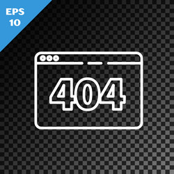 White line page with a 404 error icon isolated vector