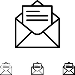 email mail message text bold and thin black line vector image