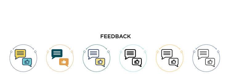 Feedback icon in filled thin line outline vector