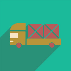 Flat with shadow icon and mobile application vector