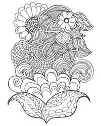 Floral Zentangle Doodle Vector Image