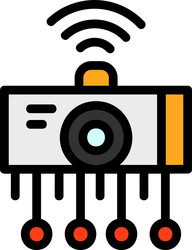 iot sensors line filled style icon design vector image