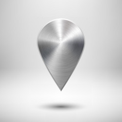 technology map pointer button with metal texture vector image