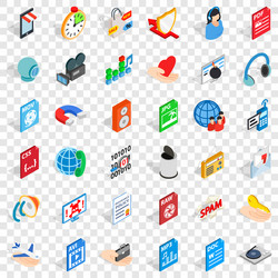 web key icons set isometric style vector image
