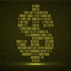 Abstract sign dollar binary code with neon vector