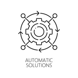 Automatic solutions machine learning ai line icon vector