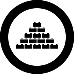 Building block icon black color in circle vector