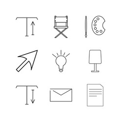Design elements linear icon set simple outline vector