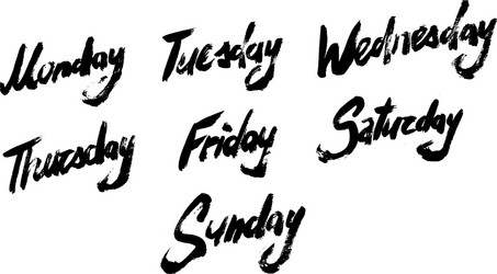 Lettering days of the week - Monday, Tuesday, Wednesday, Thursday, Friday,  Saturday, Sunday. Handwritten words for calendar, weekly plan organizer  Stock Vector Image & Art - Alamy