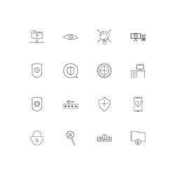 internet security simple linear icons set vector image