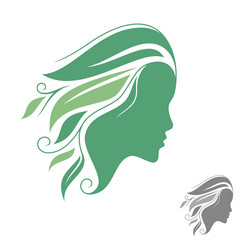nature beauty woman face and leaf combination Vector Image