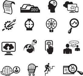 Seo icons set vector