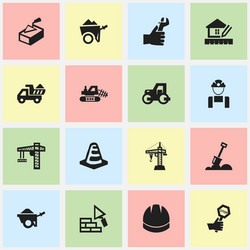 Set of 16 editable structure icons includes vector