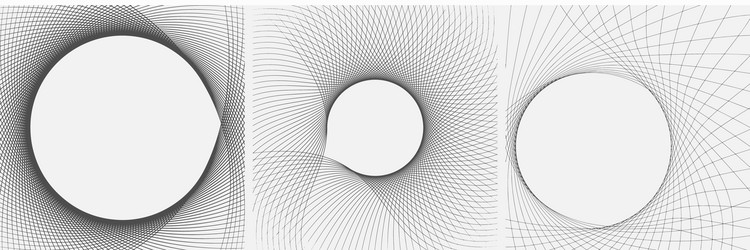set striped abstract forms dynamic curved vector image