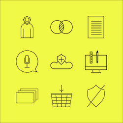 web linear icon set simple outline icons vector image