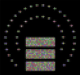 database sphere shield halftone composition vector image