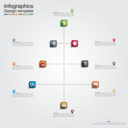 Infographic report template with lines and icons vector