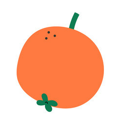 Whole orange fruit cute cartoon vector