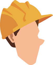 Cartoon man with construction helmet icon vector