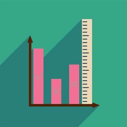 flat web icon with long shadow graph vector image
