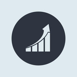 growing graph up in round simple symbol flat vector image