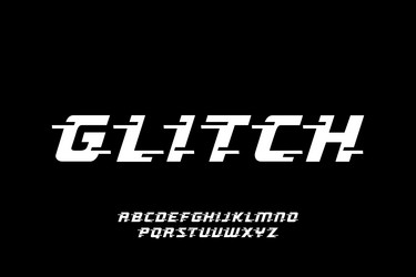 modern slant glitch style typeface display font vector image