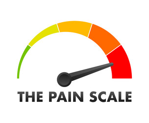 pain scale indicator pointing to maximum level vector image