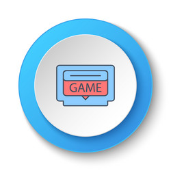 round button for web icon game cartridge retro vector