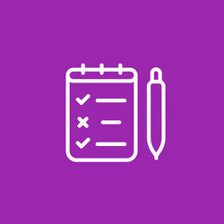 Survey quiz icon in linear style vector