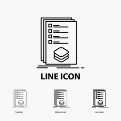 Categories check list listing mark icon in thin vector