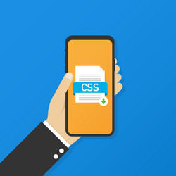 Download css button on smartphone screen vector