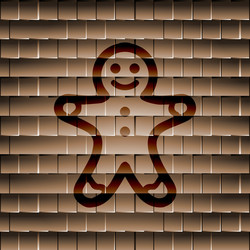 Gingerbread flat modern web button and space vector