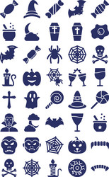 halloween isolated icons set every single vector