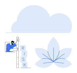 risk management visualization with measuring tool vector image