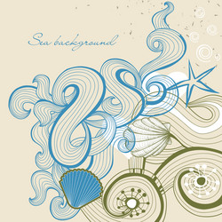 Background with stones and shells Royalty Free Vector Image
